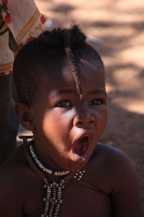 Namibia Child Black Color Himba Africa Indigenous
