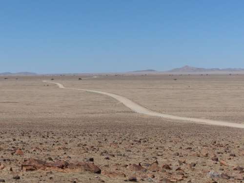 Namibia Landscape Desert Road Loneliness Lonely