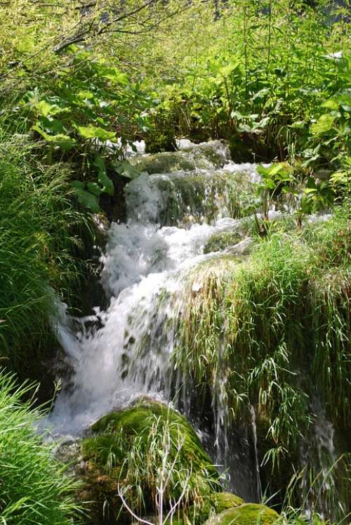National Park Croatia Waterfall Cascade Nature