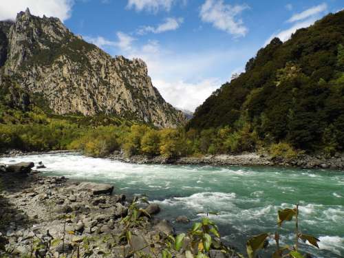 Natural Landscape Tibet Nyingchi River Mountain