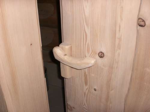 Natural Root Sauna Block House Wood Door Handle