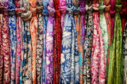 Neck Scarves Market Selection Colors Colorful