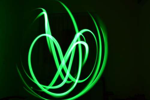 Neon Light Painting Green White Glow Dark