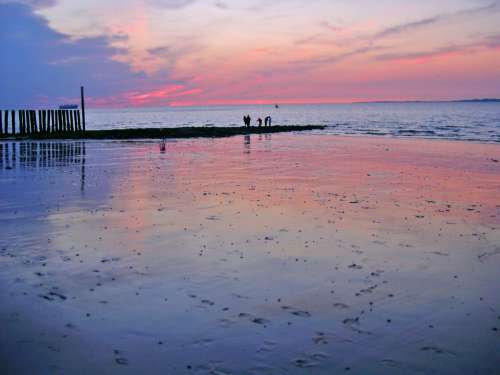 Netherlands Evening Beach Texel Romantic Sunset