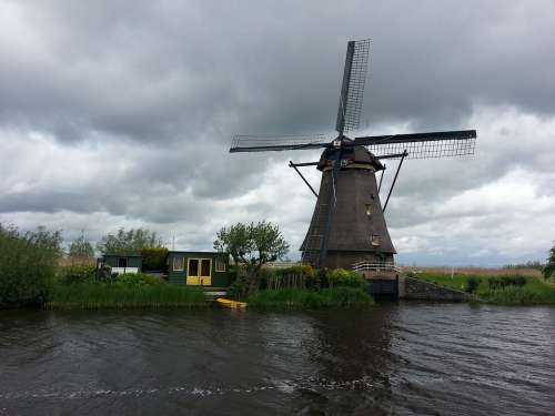 Netherlands Holland Windmill Channel Trueb