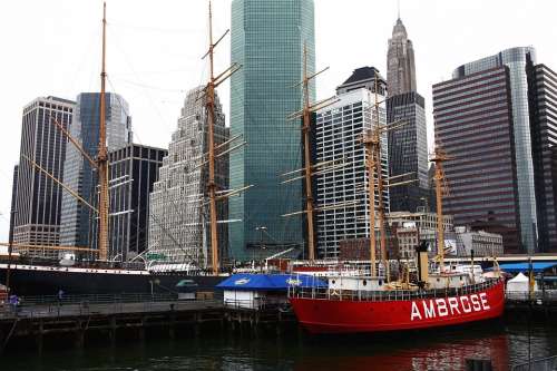 New York City Manhattan Island Downtown Wall