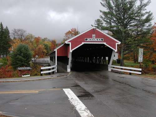 New Hampshire Covered Bridge Jackson Red Road