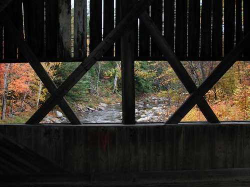 New Hampshire Jackson Covered Bridge Wooden Windows
