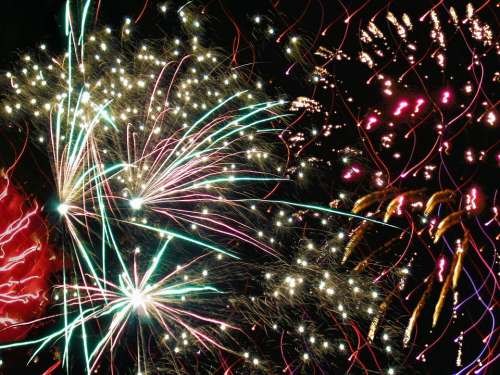 New Year'S Eve Fireworks Background Photomontage