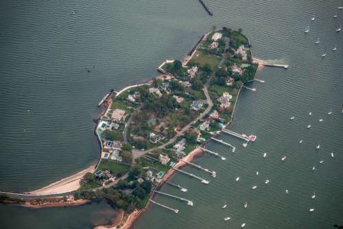 New York Edgewater Point Aerial View Island