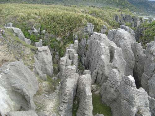 New Zealand Pancake Rocks Punakaiki Stones Cliff