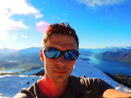 New Zealand Young Man Hiker Trekker Mountains