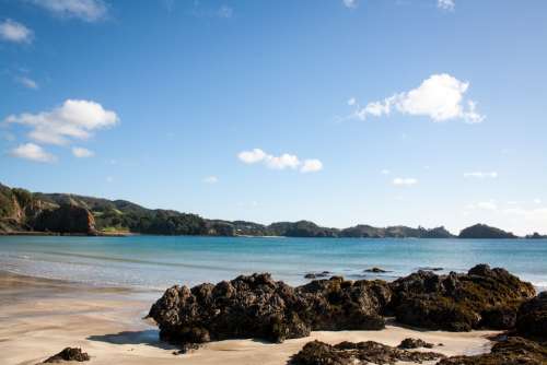 New Zealand Pacific Beach Sea Water Sand Sky