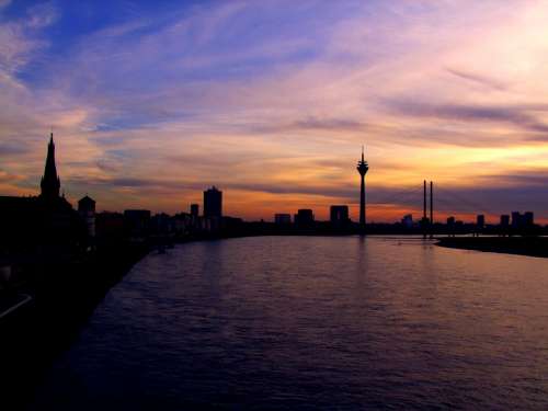 Niederrhein Evening Sunset Evening On The River