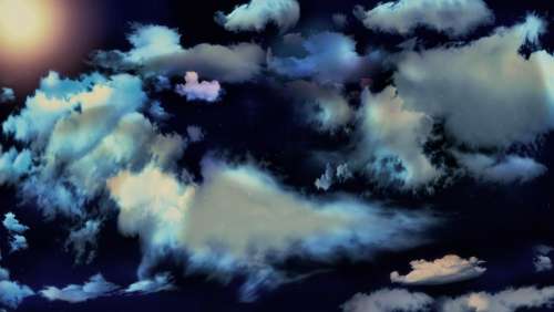 Night Sky Romantic Clouds