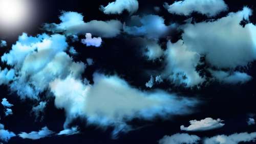 Night Sky Romantic Clouds