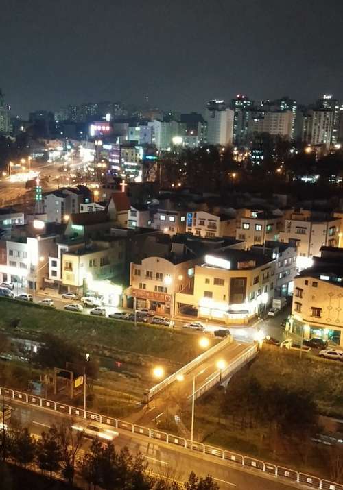 Night Street Landscape Republic Of Korea