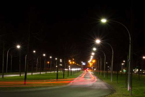 Night Light Street Netherlands Evening