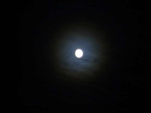 Night Sky Full Moon Moonlight Dark Moon Darkness