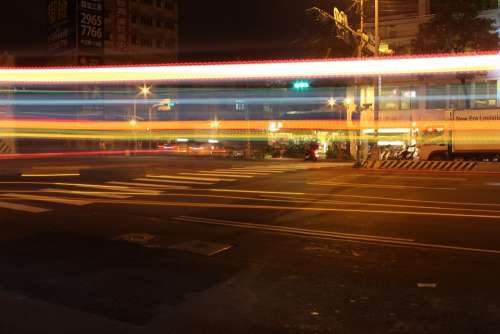 Night View 燈 Street Car Flow Slow Fast Del Carmen
