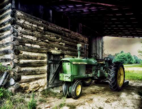 North Carolina Farm Rural Tractor Barn Logs Hdr
