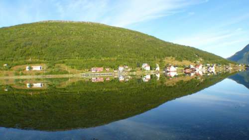 Norway Water Reflection Sea Landscape