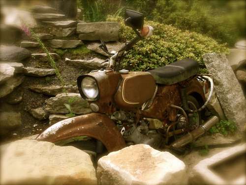Nostalgia Summer Moped Vehicle Motorcycle Mopeds