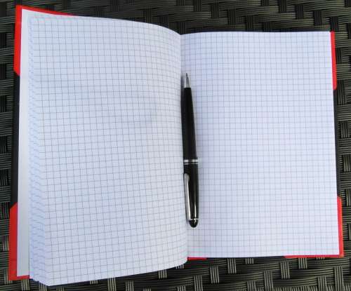 Notebook Notes Black Open Pen