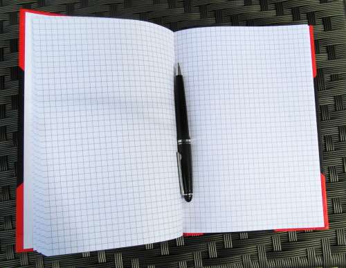 Notebook Notes Black Open Pen