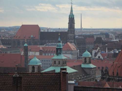 Nuremberg Outlook Roofs City View Historic Center