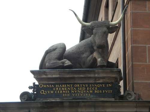 Nuremberg Meat Market Ox Monument Sculpture Statue