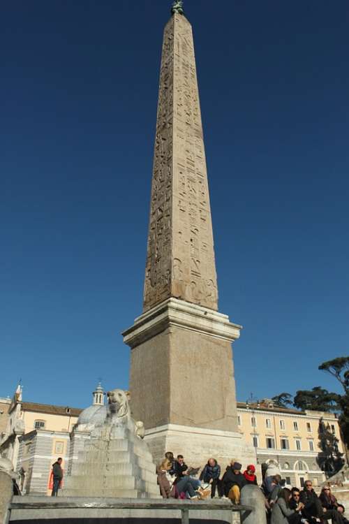 Obelisk Piazza Del Popolo Italia Rome