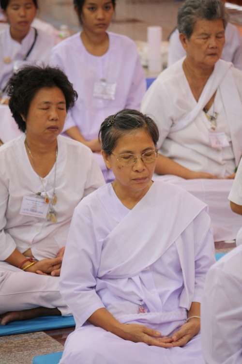Observe Religious Precepts Rite In Thai Meditation