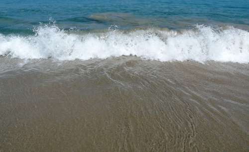 Ocean Waves Beach Water Flowing Splash Sea