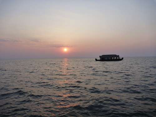 Ocean Boat Sea India South India Kerala