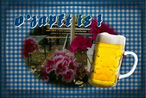 Oktoberfest Beer Garden Ozapft Is Beer Beer Glass