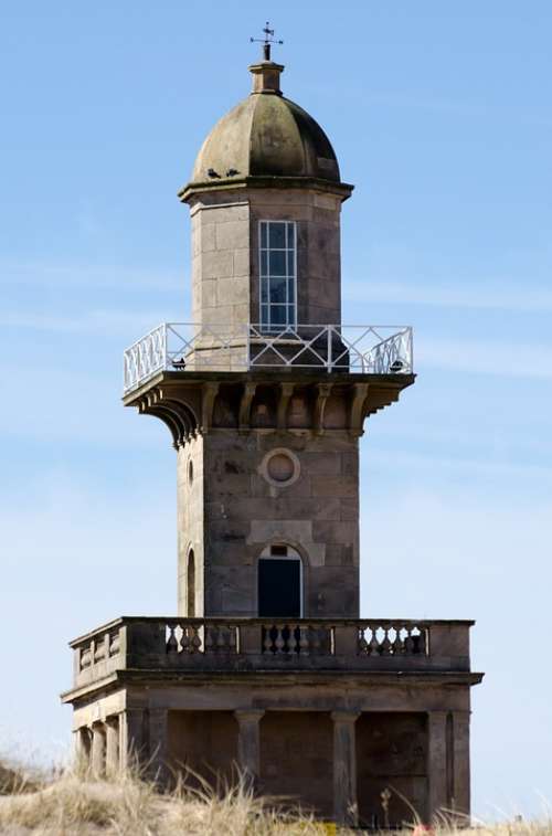 Old Lighthouse Light Blackpool Sea Beach