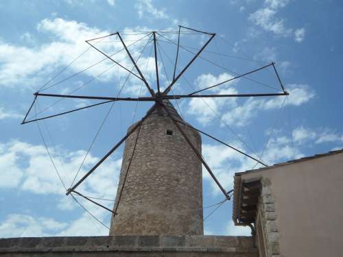 Old Old Mill Windmill Landmark Mallorca