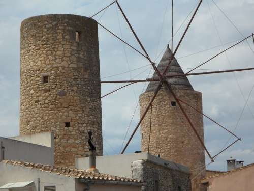 Old Old Mill Windmill Landmark Mallorca