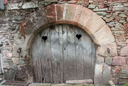 Old Door Heart Shapes Ancient Door With Hearts