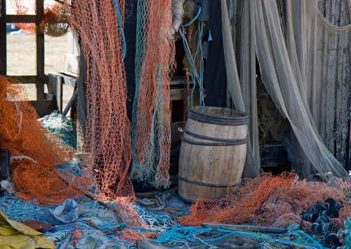 Old Fishing Nets Nets Netting Old Tatty Blue