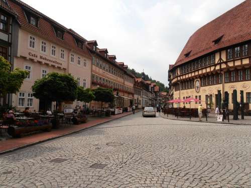 Historic Center Stollberg Town City Village Paved