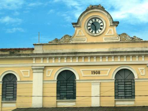 Old Train Station Station Clock São Carlos