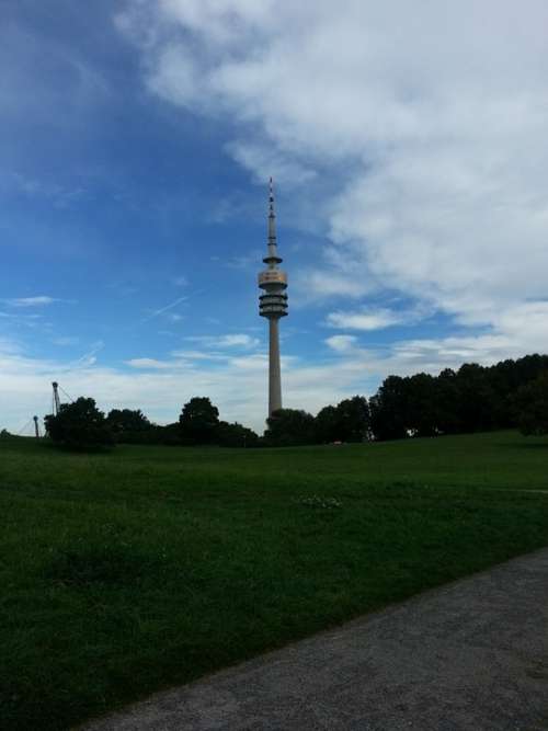 Olympia Tower Munich Olympic Park Tower Clouds