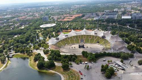 Olympic Stadium Munich Aerial View Germany