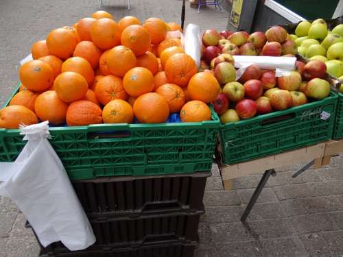 Oranges Apples Fruit Greengrocer Fruit Boxes