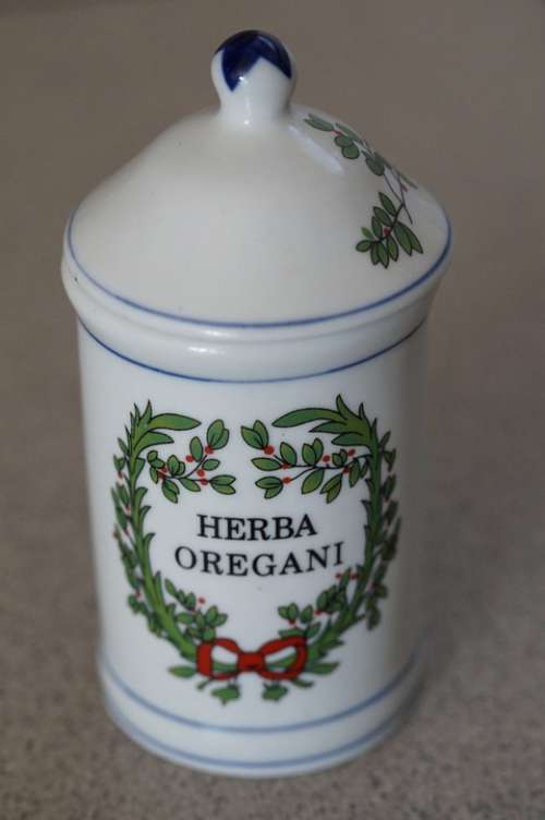 Oregano Spice Herbs Container Labeled