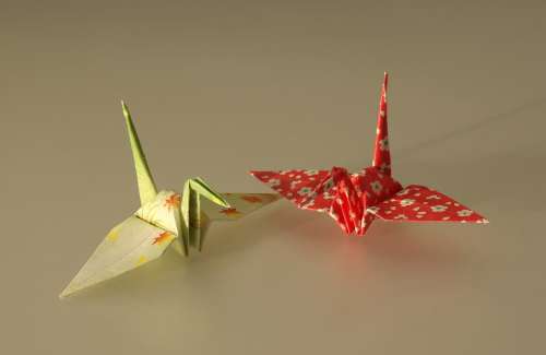 Origami Cranes Paper Shapes Art Artistic Macro
