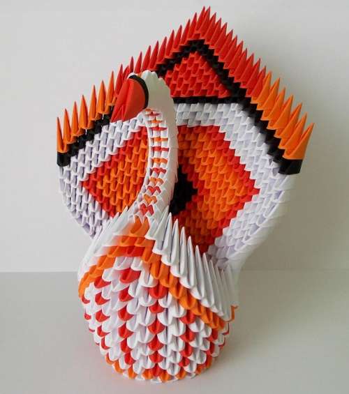 Origami Swan Paper Folding Folded Arts