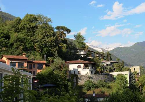 Orselina Ticino Mood Houses Nature Mountains